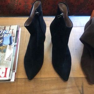 Ferragamo black suede booties